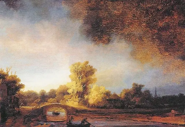 stone bridge rembrandt landscape